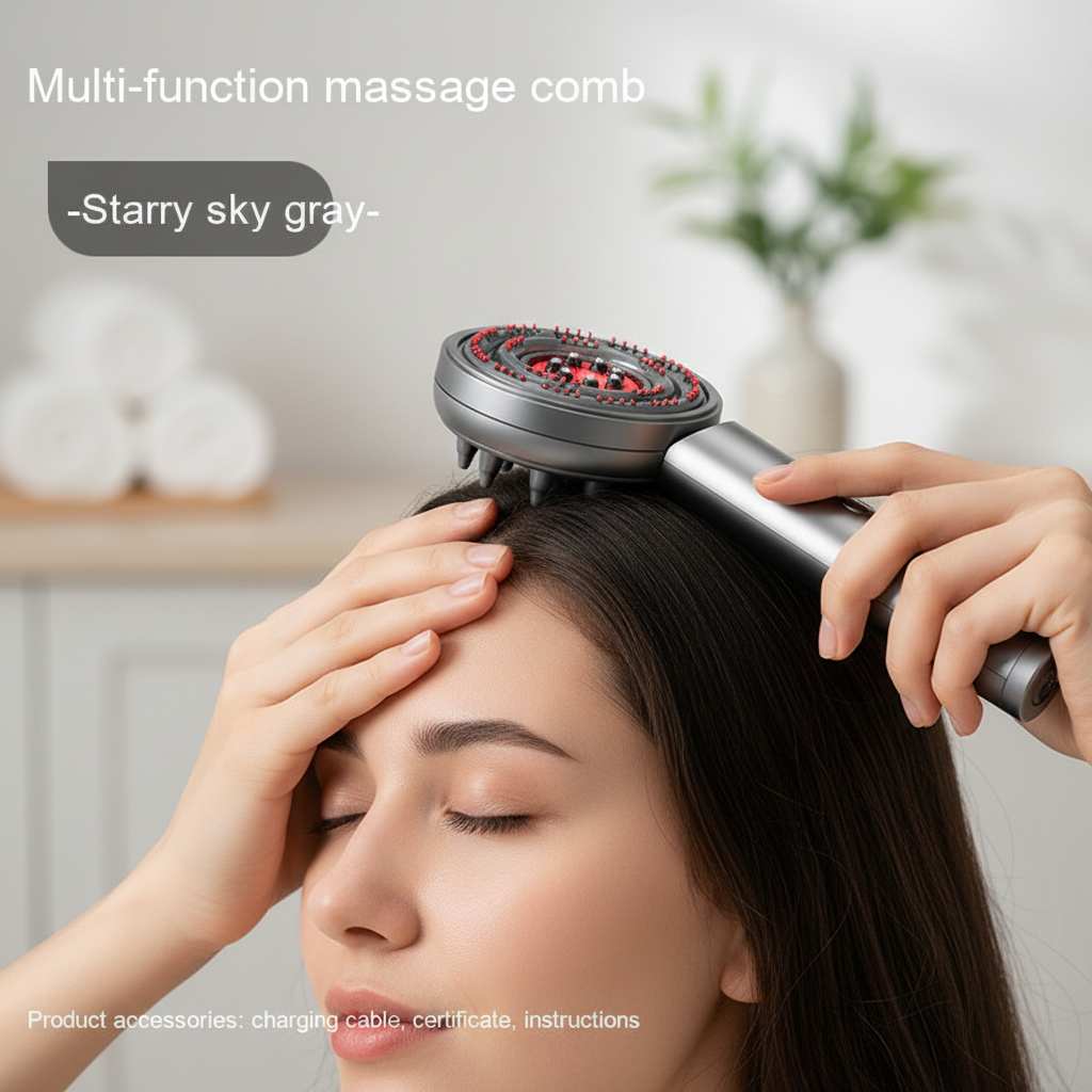 Close-up scalp massage