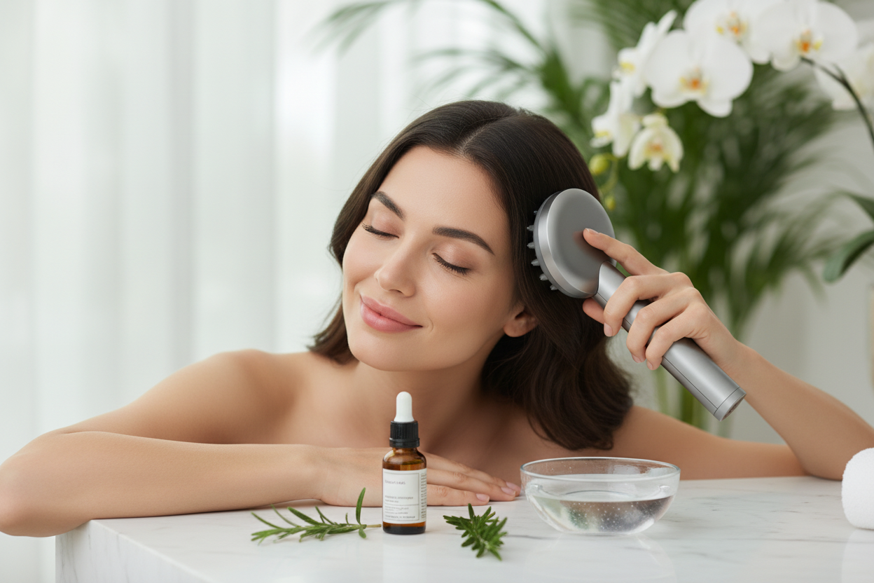 Scalp Massage Comb with Rosemary Oil